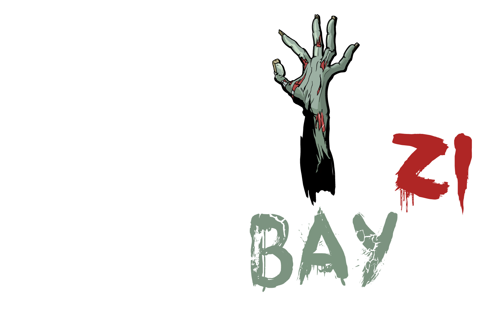 Zombiezi Bay with zombie hand coming from the word Zombiezi 