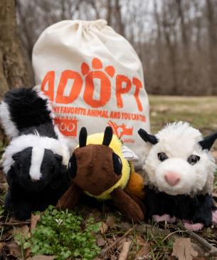 Adopt Plush Pollinator animals and drawstring bag